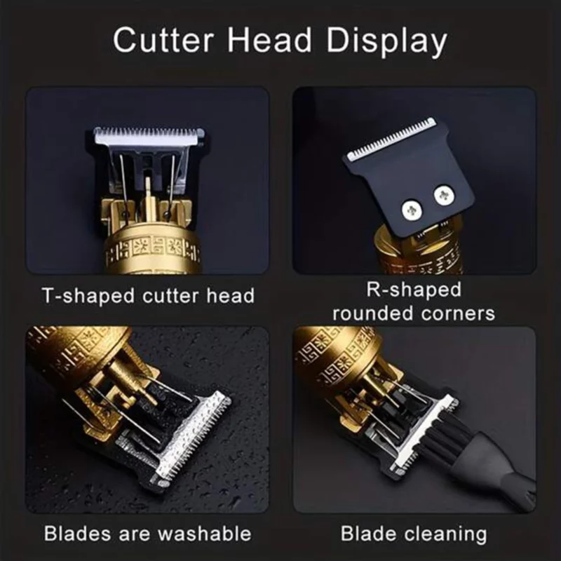 Professional Vintage Electric Rechargeable Hair Clipper Machine Hair Barber Trimmer For Men Hair Cutting 4